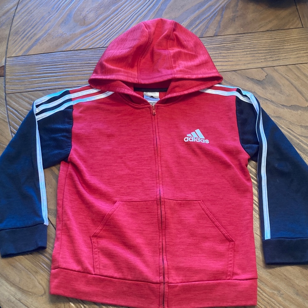 Adidas Kids Red and Blue Hoodie
